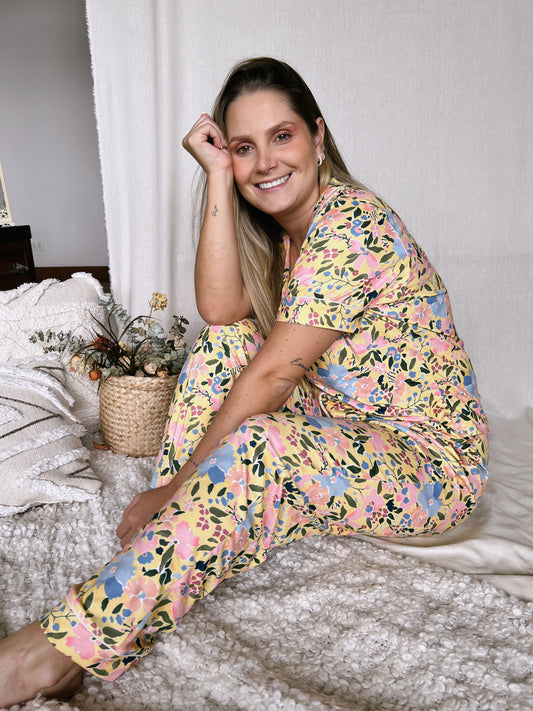 Pijama Picasso Amarillo Pantalón